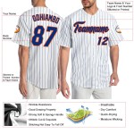 Jersey Royal Pinstripe Authentic Custom Royal-Orange Baseball Weiß Jersey Royal Pinstripe Authentic Custom Royal-Orange Baseball Weiß