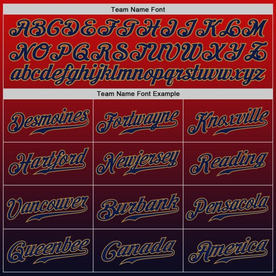 Authentic Fade Fashion Red Custom Jersey Marineblau-Altgold Baseball Authentic Fade Fashion Red Custom Jersey Marineblau-Altgold Baseball