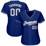 Baseball Authentic Royal Weiß-Grau Trikot Custom Baseball Authentic Royal Weiß-Grau Trikot Custom