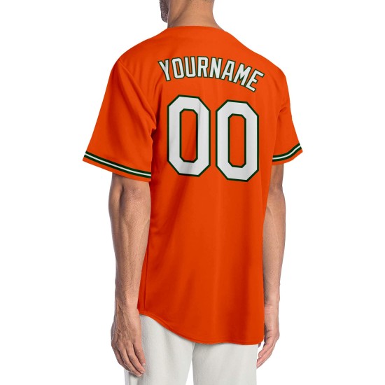 Custom Jersey Baseball Orange Authentic Weiß-Grün Custom Jersey Baseball Orange Authentic Weiß-Grün