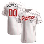 Baseball Custom Nadelstreifen Trikot Rot-Schwarz Authentic Rot Weiß
