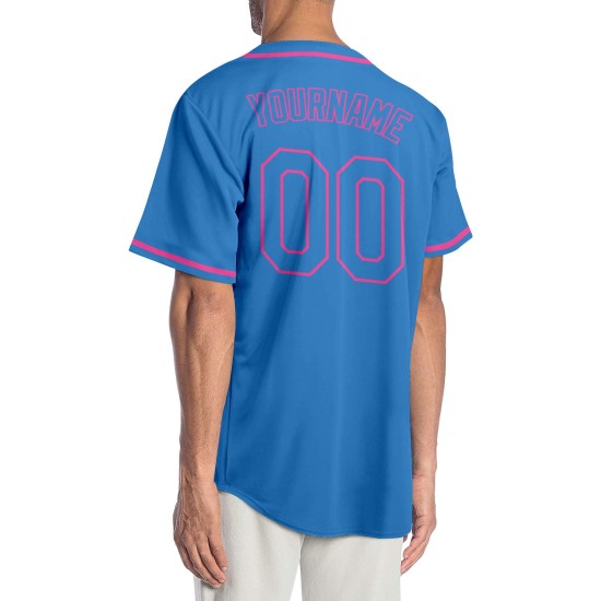 Baseball Custom Authentic Powder Blue Jersey Puderblau-Pink Baseball Custom Authentic Powder Blue Jersey Puderblau-Pink