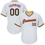 Rippstrick Navy-Gold Authentic Custom Baseball Throwback Jersey Shirt Weiß Rippstrick Navy-Gold Authentic Custom Baseball Throwback Jersey Shirt Weiß