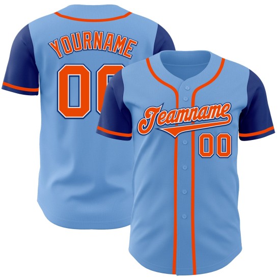 Baseball Jersey Blau Custom Orange-Royal Hell Authentic Tone Two Baseball Jersey Blau Custom Orange-Royal Hell Authentic Tone Two