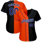 Authentisches Split Black Baseball Royal-Orange Jersey Fashion Custom