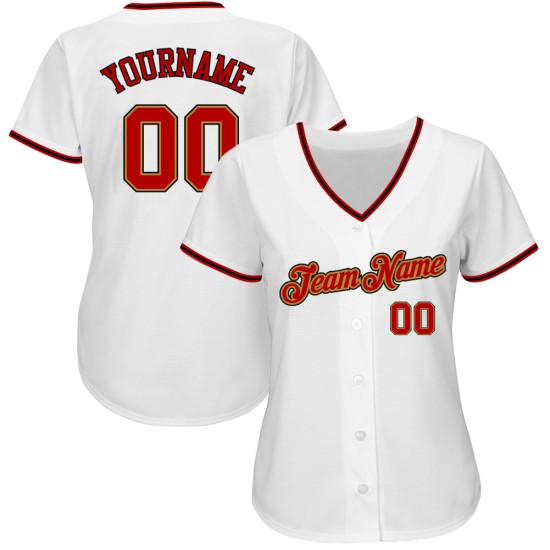 Rot-Altweiß Custom Jersey Baseball Gold Authentic Rot-Altweiß Custom Jersey Baseball Gold Authentic