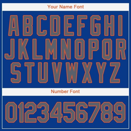 Benutzerdefinierte grau-orange Jersey Baseball Royal Benutzerdefinierte grau-orange Jersey Baseball Royal
