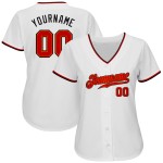 Weißes Baseball Custom Authentic Trikot Rot-Schwarz Weißes Baseball Custom Authentic Trikot Rot-Schwarz