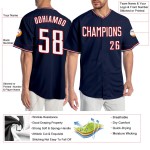Benutzerdefiniertes Weiß-Rotes Authentic Navy Baseball Trikot Benutzerdefiniertes Weiß-Rotes Authentic Navy Baseball Trikot