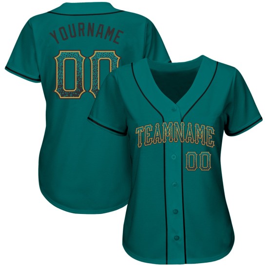Jersey Teal Custom Authentic Schwarz-Old Fashion Drift Gold Baseball Jersey Teal Custom Authentic Schwarz-Old Fashion Drift Gold Baseball