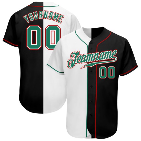 Grün-Weiß Fashion Schwarz Jersey Split Baseball Kelly Authentic Custom Grün-Weiß Fashion Schwarz Jersey Split Baseball Kelly Authentic Custom