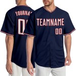 Benutzerdefiniertes Weiß-Rotes Authentic Navy Baseball Trikot Benutzerdefiniertes Weiß-Rotes Authentic Navy Baseball Trikot
