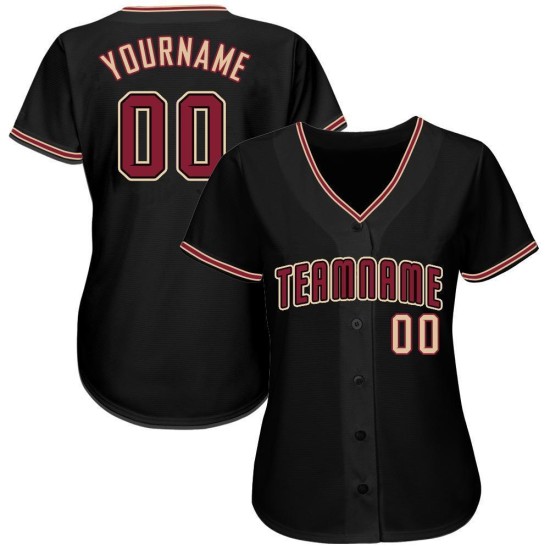 Schwarzes Baseball-Trikot von Crimson-City in Creme Schwarzes Baseball-Trikot von Crimson-City in Creme