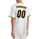 Jersey Schwarz-Gold Weiß Authentic Custom Baseball Jersey Schwarz-Gold Weiß Authentic Custom Baseball