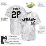 Authentisches weißes Trikot Lila Baseball Nadelstreifen Custom Schwarz-Grau Authentisches weißes Trikot Lila Baseball Nadelstreifen Custom Schwarz-Grau