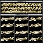 Custom Baseball Weiß-Gold Authentic Jersey Schwarz Custom Baseball Weiß-Gold Authentic Jersey Schwarz