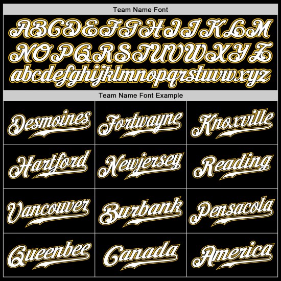 Custom Baseball Weiß-Gold Authentic Jersey Schwarz Custom Baseball Weiß-Gold Authentic Jersey Schwarz