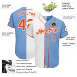 Blau Licht Split Authentische Orange-Weiß Jersey Fashion Baseball Custom Blau Licht Split Authentische Orange-Weiß Jersey Fashion Baseball Custom