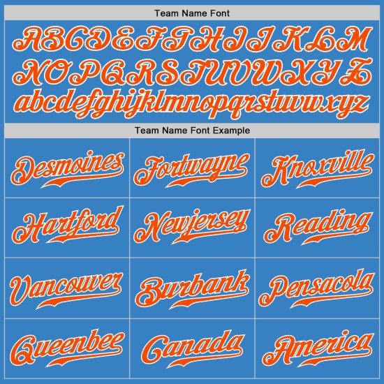 Blau Fashion Jersey Custom Powder Baseball Authentic Orange-Weiß Split Blau Fashion Jersey Custom Powder Baseball Authentic Orange-Weiß Split
