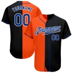 Authentisches Split Black Baseball Royal-Orange Jersey Fashion Custom