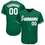 Custom Kelly Baseball Weiß-Grau Trikot Grün Custom Kelly Baseball Weiß-Grau Trikot Grün