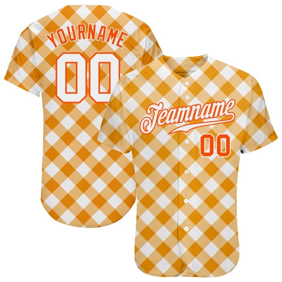 Jersey Design Weiß Baseball Orange Weiß-Orange Muster Authentische Plaid 3D Custom Jersey Design Weiß Baseball Orange Weiß-Orange Muster Authentische Plaid 3D Custom