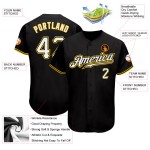 Custom Baseball Weiß-Gold Authentic Jersey Schwarz Custom Baseball Weiß-Gold Authentic Jersey Schwarz