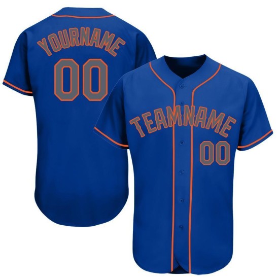 Benutzerdefinierte grau-orange Jersey Baseball Royal Benutzerdefinierte grau-orange Jersey Baseball Royal