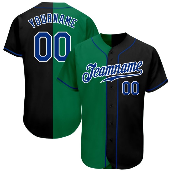 Authentisches grünes Royal-Kelly Split Jersey Black Fashion Custom Baseball Authentisches grünes Royal-Kelly Split Jersey Black Fashion Custom Baseball