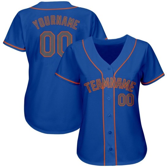 Benutzerdefinierte grau-orange Jersey Baseball Royal Benutzerdefinierte grau-orange Jersey Baseball Royal