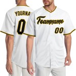 Jersey Schwarz-Gold Weiß Authentic Custom Baseball Jersey Schwarz-Gold Weiß Authentic Custom Baseball