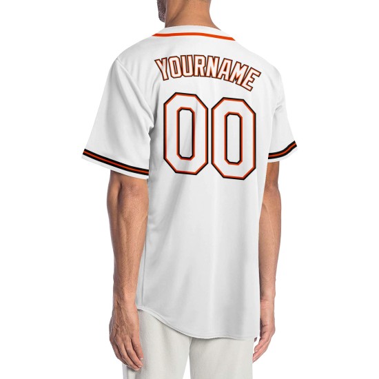 Jersey Custom Weiß Weiß-Orange Authentic Baseball Jersey Custom Weiß Weiß-Orange Authentic Baseball