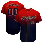 Authentic Fade Fashion Red Custom Jersey Marineblau-Altgold Baseball Authentic Fade Fashion Red Custom Jersey Marineblau-Altgold Baseball