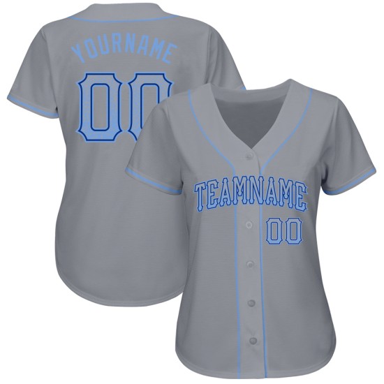 Custom Jersey Authentic Fashion Light Drift Baseball Grau Blau-Royal Custom Jersey Authentic Fashion Light Drift Baseball Grau Blau-Royal