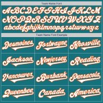 Zwei Jersey Teal Weiß-Orange Baseball Custom Tone Authentic Zwei Jersey Teal Weiß-Orange Baseball Custom Tone Authentic