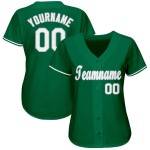 Custom Kelly Baseball Weiß-Grau Trikot Grün Custom Kelly Baseball Weiß-Grau Trikot Grün