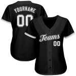 Jersey Authentic Weiß-Grau Schwarz Baseball Custom Jersey Authentic Weiß-Grau Schwarz Baseball Custom