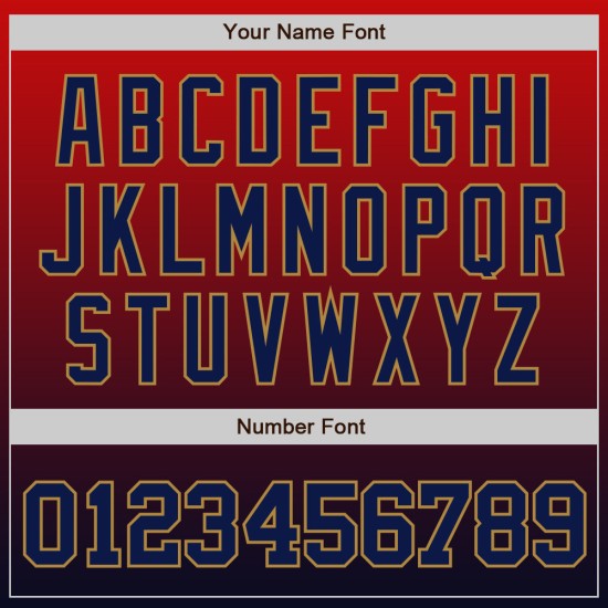 Authentic Fade Fashion Red Custom Jersey Marineblau-Altgold Baseball Authentic Fade Fashion Red Custom Jersey Marineblau-Altgold Baseball