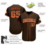 Benutzerdefinierte Braun Fashion Baseball Drift Authentic Orange-Weiß Trikot