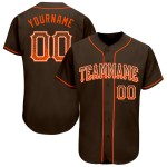 Benutzerdefinierte Braun Fashion Baseball Drift Authentic Orange-Weiß Trikot