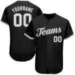 Jersey Authentic Weiß-Grau Schwarz Baseball Custom Jersey Authentic Weiß-Grau Schwarz Baseball Custom