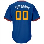 Baseball Authentic Royal Jersey Shirt Throwback Custom Gold-Kastanienbraun Rippstrick Baseball Authentic Royal Jersey Shirt Throwback Custom Gold-Kastanienbraun Rippstrick