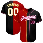 Split Authentic Fashion Custom Baseball Schwarz Trikot Weiß-Rot Split Authentic Fashion Custom Baseball Schwarz Trikot Weiß-Rot