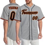 Graues Trikot Schwarz-Orange Custom Baseball Authentic Graues Trikot Schwarz-Orange Custom Baseball Authentic