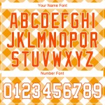 Jersey Design Weiß Baseball Orange Weiß-Orange Muster Authentische Plaid 3D Custom Jersey Design Weiß Baseball Orange Weiß-Orange Muster Authentische Plaid 3D Custom