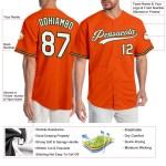 Custom Jersey Baseball Orange Authentic Weiß-Grün Custom Jersey Baseball Orange Authentic Weiß-Grün