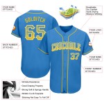 Jersey Gold-Weiß Pulver Authentische Baseball Blau Mode Custom Drift Jersey Gold-Weiß Pulver Authentische Baseball Blau Mode Custom Drift