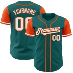 Zwei Jersey Teal Weiß-Orange Baseball Custom Tone Authentic Zwei Jersey Teal Weiß-Orange Baseball Custom Tone Authentic