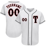 Weißes authentisches schwarz-rotes Baseball-Trikot nach Maß Weißes authentisches schwarz-rotes Baseball-Trikot nach Maß