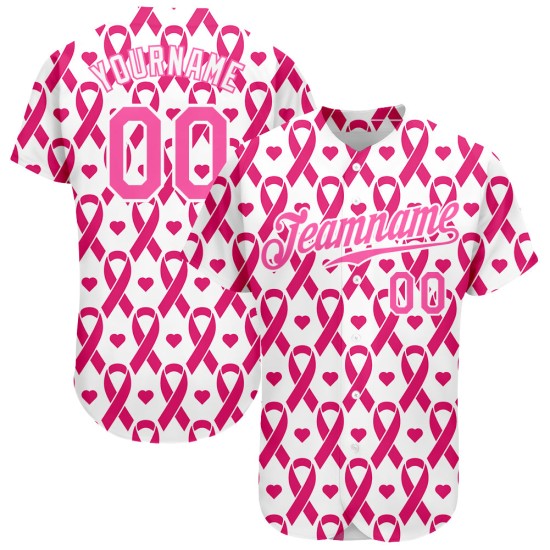 Krebs Muster Baseball Design Jersey Authentic 3D Rosa Custom Brust Rosa-Weiß Krebs Muster Baseball Design Jersey Authentic 3D Rosa Custom Brust Rosa-Weiß